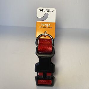 1 Count PetWear Large Labrador Boxer Red 1 3/4" X 15-26" Dog Collar